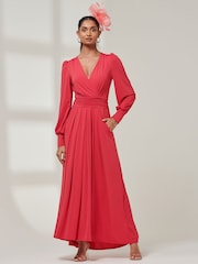 Jolie Moi Pink Tone Giulia Long Sleeve Maxi Dress - Image 4 of 5