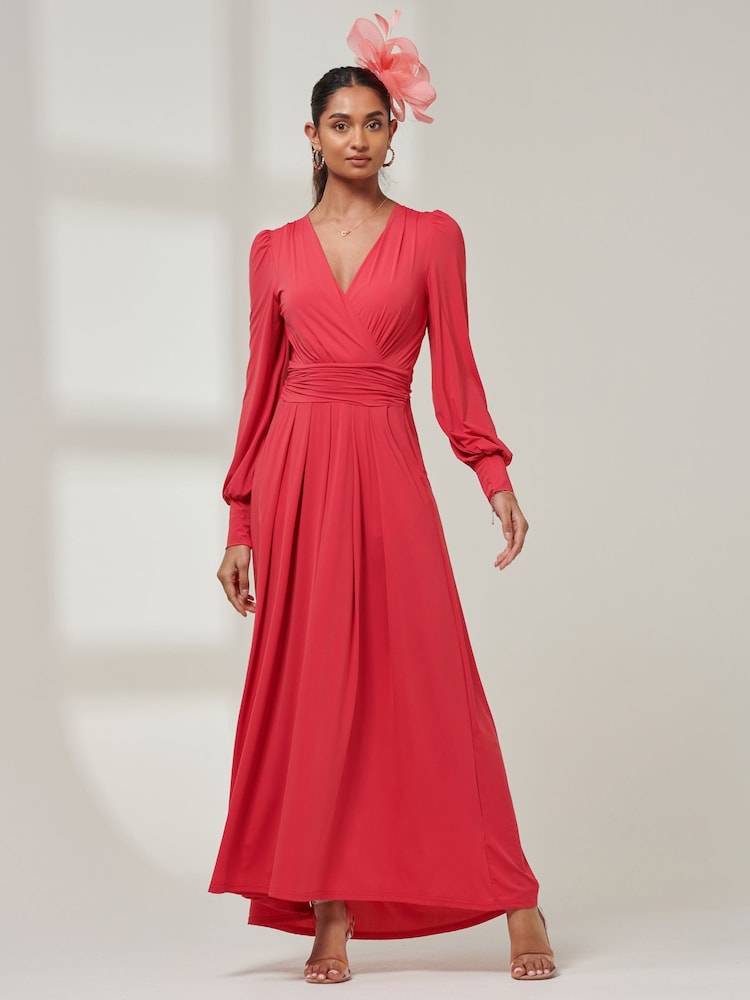 Jolie Moi Pink Tone Giulia Long Sleeve Maxi Dress - Image 5 of 5