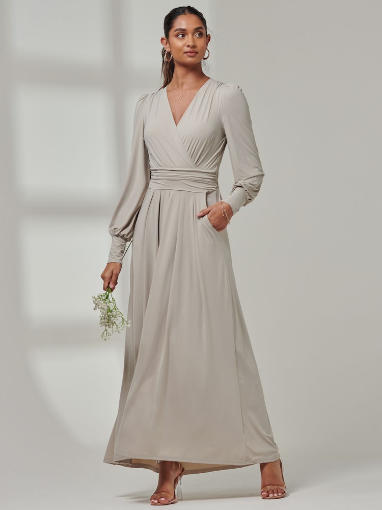 Grau - Jolie Moi Giulia Langärmliges Maxikleid - Bild 1 von 5 Grau - Jolie Moi Giulia Langärmliges Maxikleid - Bild 1 von 5