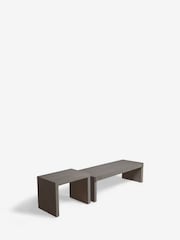 Dark Grey Valencia Mango Wood Nest of 2, Rectangular Coffee Table - Image 8 of 9