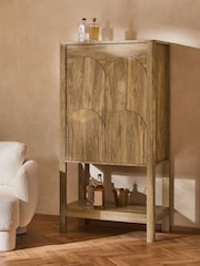 Mid Natural Arches Mango Effect Drinks Cabinet - Image 3 of 8