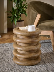Natural N. Premium Donut Mango Wood Side Table - Image 1 of 4