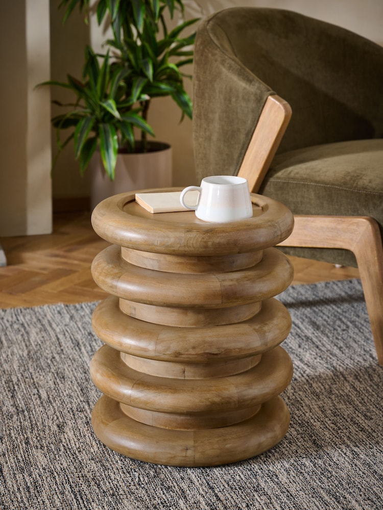 Natural N. Premium Donut Mango Wood Side Table - Image 1 of 4