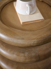 Natural N. Premium Donut Mango Wood Side Table - Image 2 of 4