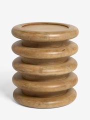 Natural N. Premium Donut Mango Wood Side Table - Image 3 of 4