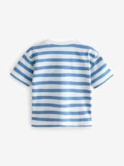 Blue Stripe Short Sleeve 3D Padded Character T-Shirt (3mths-7yrs) - Image 5 of 7