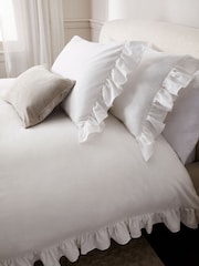 100% Cotton Supersoft Brushed Frill Duvet Cover and Pillowcase Set - Изображение 2 из 5
