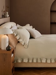 100% Cotton Supersoft Brushed Frill Duvet Cover and Pillowcase Set - Изображение 1 из 5