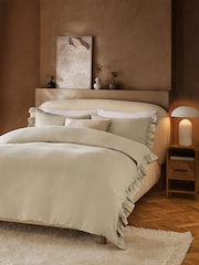 100% Cotton Supersoft Brushed Frill Duvet Cover and Pillowcase Set - Изображение 2 из 5