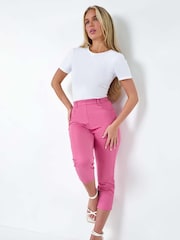 Roman Pink Petite Stretch Crop Denim Jeans - Image 1 of 5