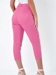 Roman Pink Petite Stretch Crop Denim Jeans - Image 3 of 5