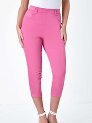 Roman Pink Petite Stretch Crop Denim Jeans - Image 4 of 5