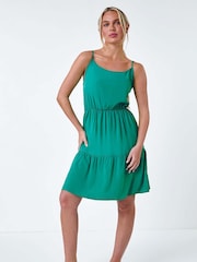 Roman Green Sleeveless Frill Hem Dress - Image 2 of 5
