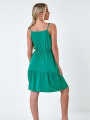 Roman Green Sleeveless Frill Hem Dress - Image 3 of 5
