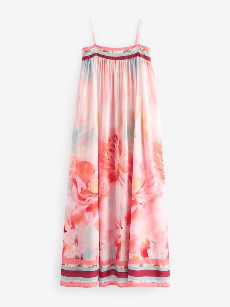 Pink Bandeau Maxi Summer Dress - Image 1 of 2