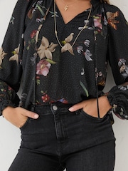 FatFace Black Lil Moonlit Blouse - Image 5 of 5
