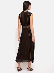 Jigsaw Black Crinkle Lace Trim Dress - Image 4 of 5