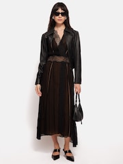 Jigsaw Black Crinkle Lace Trim Dress - Image 5 of 5