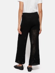 Jigsaw Black 100% Cotton Linear Pointelle Joggers - Image 5 of 6