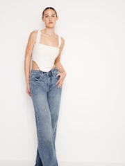 Good American White Poplin Corset White Top - Image 1 of 4