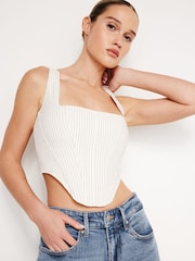 Good American White Poplin Corset White Top - Image 3 of 4