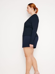 Good American Blue Luxe Suiting Shorts - Image 5 of 6