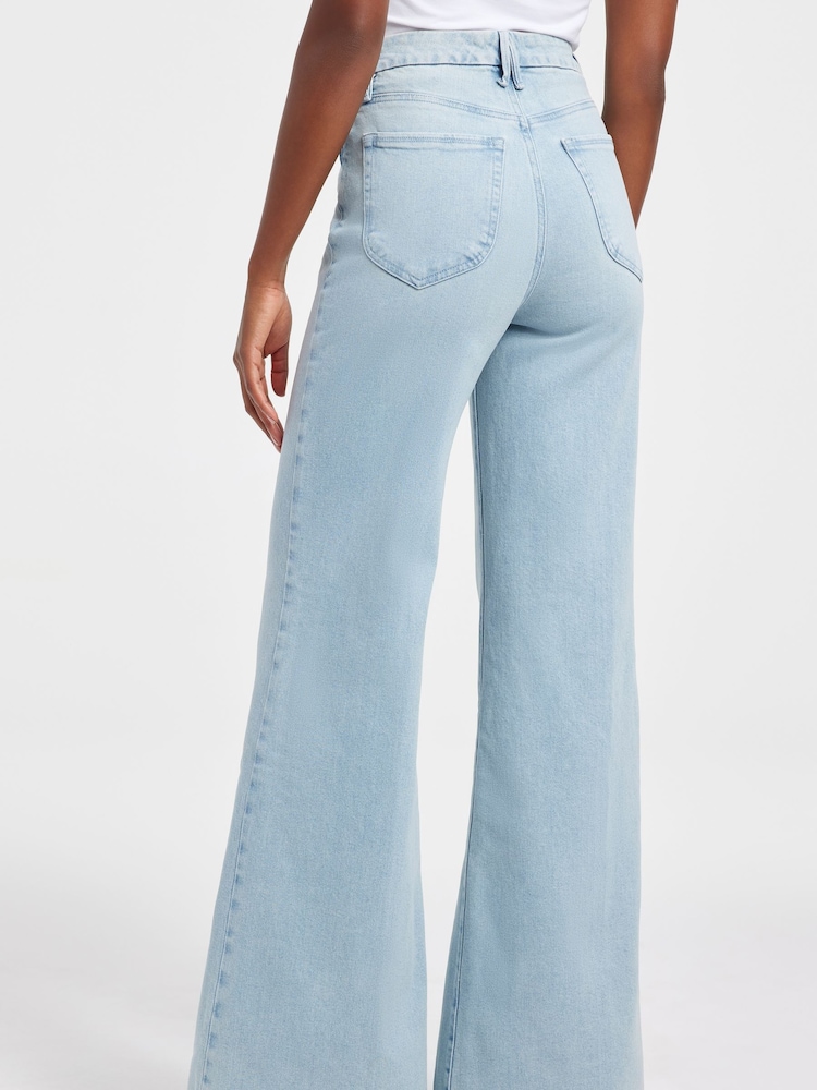Good American Blue Good Waist Palazzo Jeans - Image 2 of 3