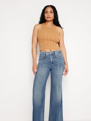 Good American Blue Waist Palazzo Jeans - Image 1 of 5