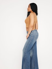 Good American Blue Waist Palazzo Jeans - Image 3 of 5