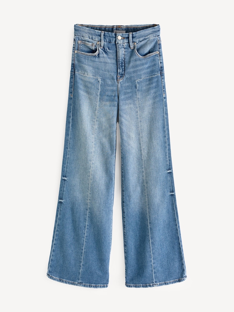 Good American Blue Waist Palazzo Jeans - Image 5 of 5
