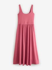 Dusky Pink Jersey Waisted Summer Dress - Image 1 of 6