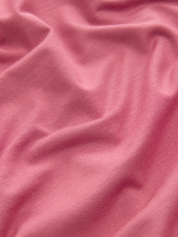 Dusky Pink Jersey Waisted Summer Dress - Image 2 of 6