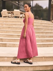 Dusky Pink Jersey Waisted Summer Dress - Image 5 of 6