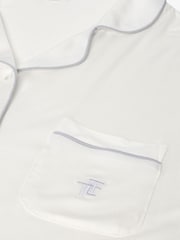 The Little Tailor Cream Soft Jersey LenzingTM EcoVeraTMButton Through Shorty Pyjamas Set - Image 11 of 12
