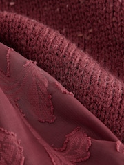Red Berry Collared Shirt Layer Knitted Tank with Wool - Image 10 of 10