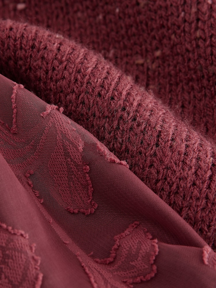 Red Berry Collared Shirt Layer Knitted Tank with Wool - Image 10 of 10