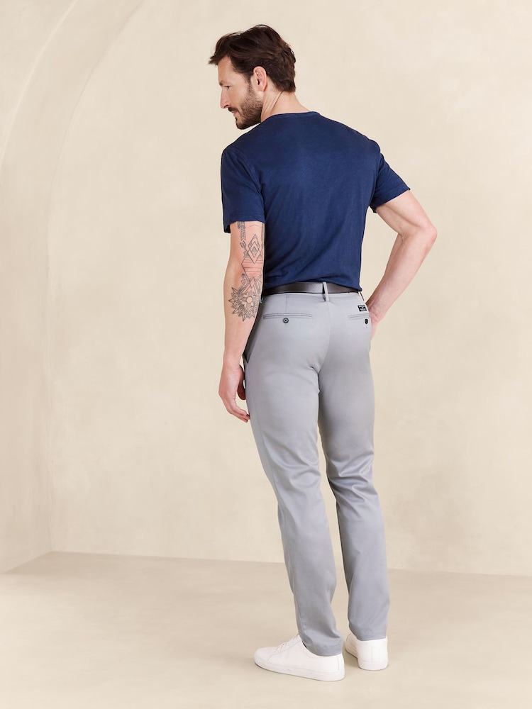 Banana Republic Light Grey Slim Fit Chino Trousers - Image 2 of 3
