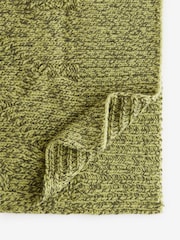 Green Khaki Olive Soft Touch Co-ord Cable Knitted Scarf with Wool - Image 5 of 6