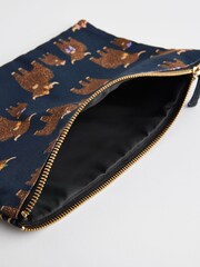 Navy Cotton Canvas Zip 100% Cotton Pouch - Image 5 of 5