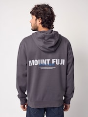 Slate Grey Graphic Print Hoodie - Image 1 of 9