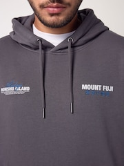 Slate Grey Graphic Print Hoodie - Image 4 of 9