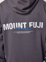 Slate Grey Graphic Print Hoodie - Image 5 of 9