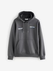 Slate Grey Graphic Print Hoodie - Image 7 of 9