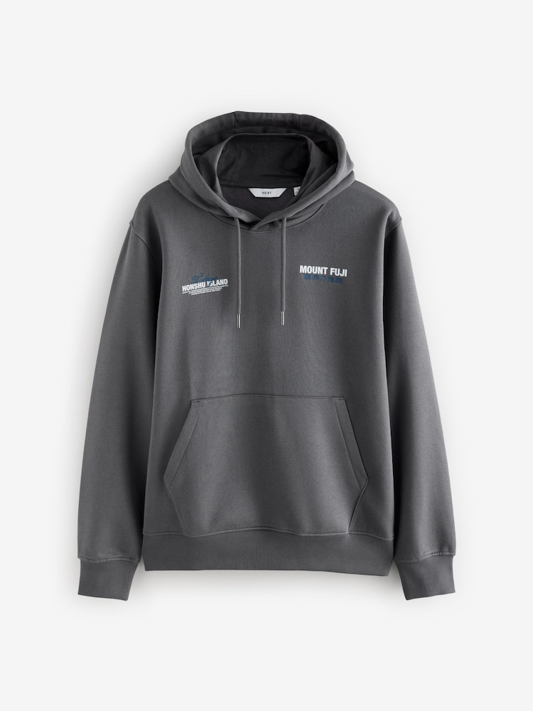 Slate Grey Graphic Print Hoodie - Image 7 of 9