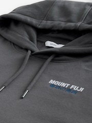 Slate Grey Graphic Print Hoodie - Image 8 of 9