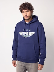 Top Gun Blue Cotton Rich Printed Graphic Hoodie - Image 3 of 9