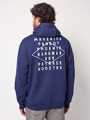 Top Gun Blue Cotton Rich Printed Graphic Hoodie - Image 4 of 9