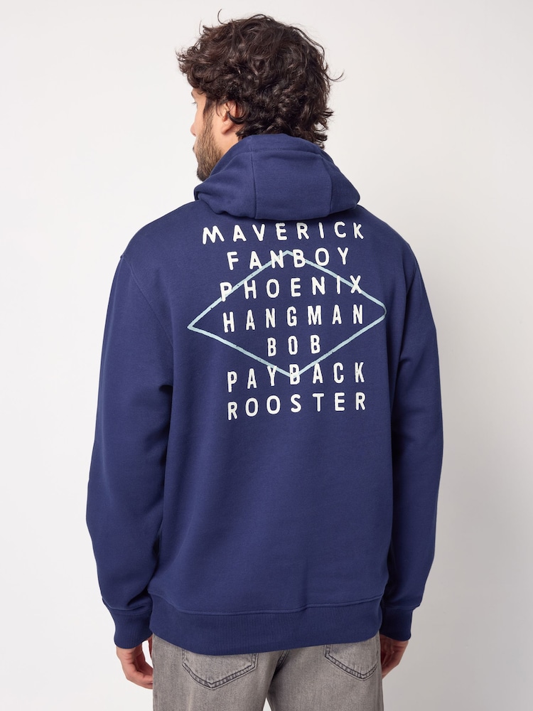 Top Gun Blue Cotton Rich Printed Graphic Hoodie - Image 4 of 9