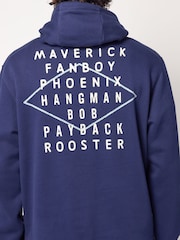 Top Gun Blue Cotton Rich Printed Graphic Hoodie - Image 5 of 9