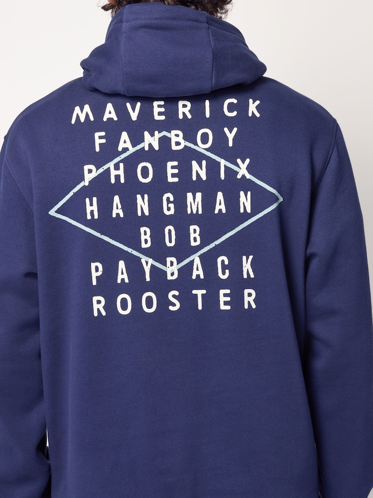 Top Gun Blue Cotton Rich Printed Graphic Hoodie - Image 5 of 9